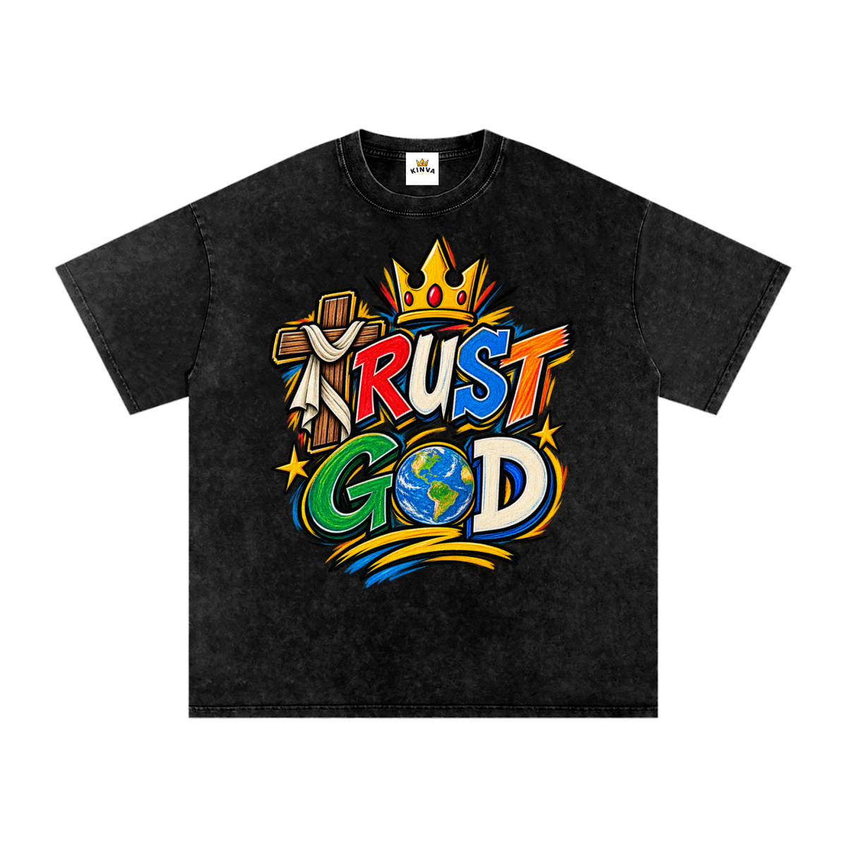 “Trust God” Oversized Cotton T-Shirt