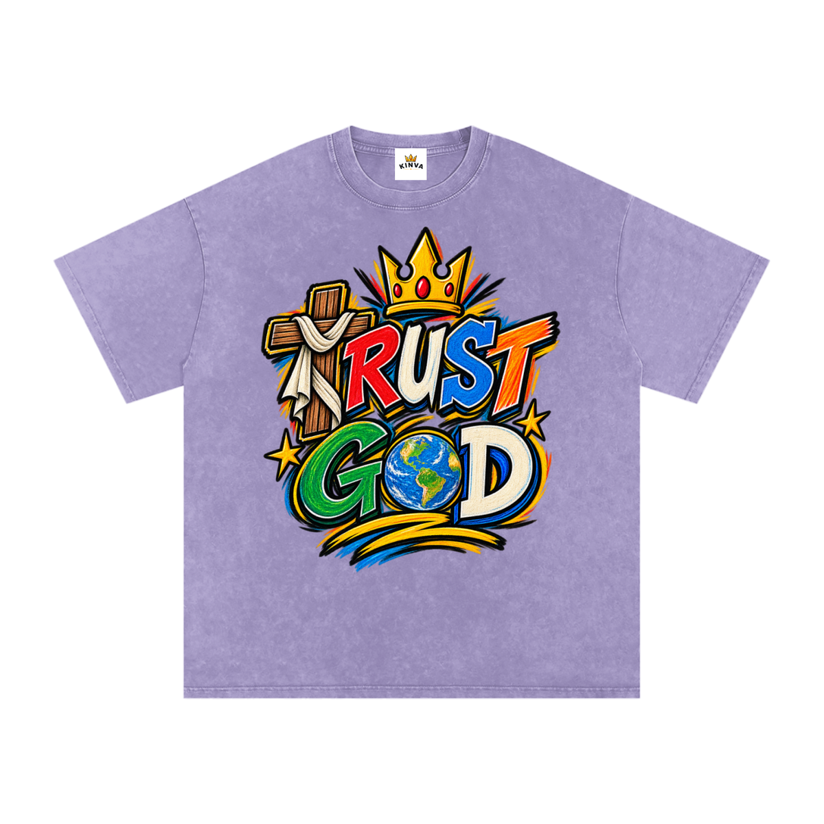 “Trust God” Oversized Cotton T-Shirt