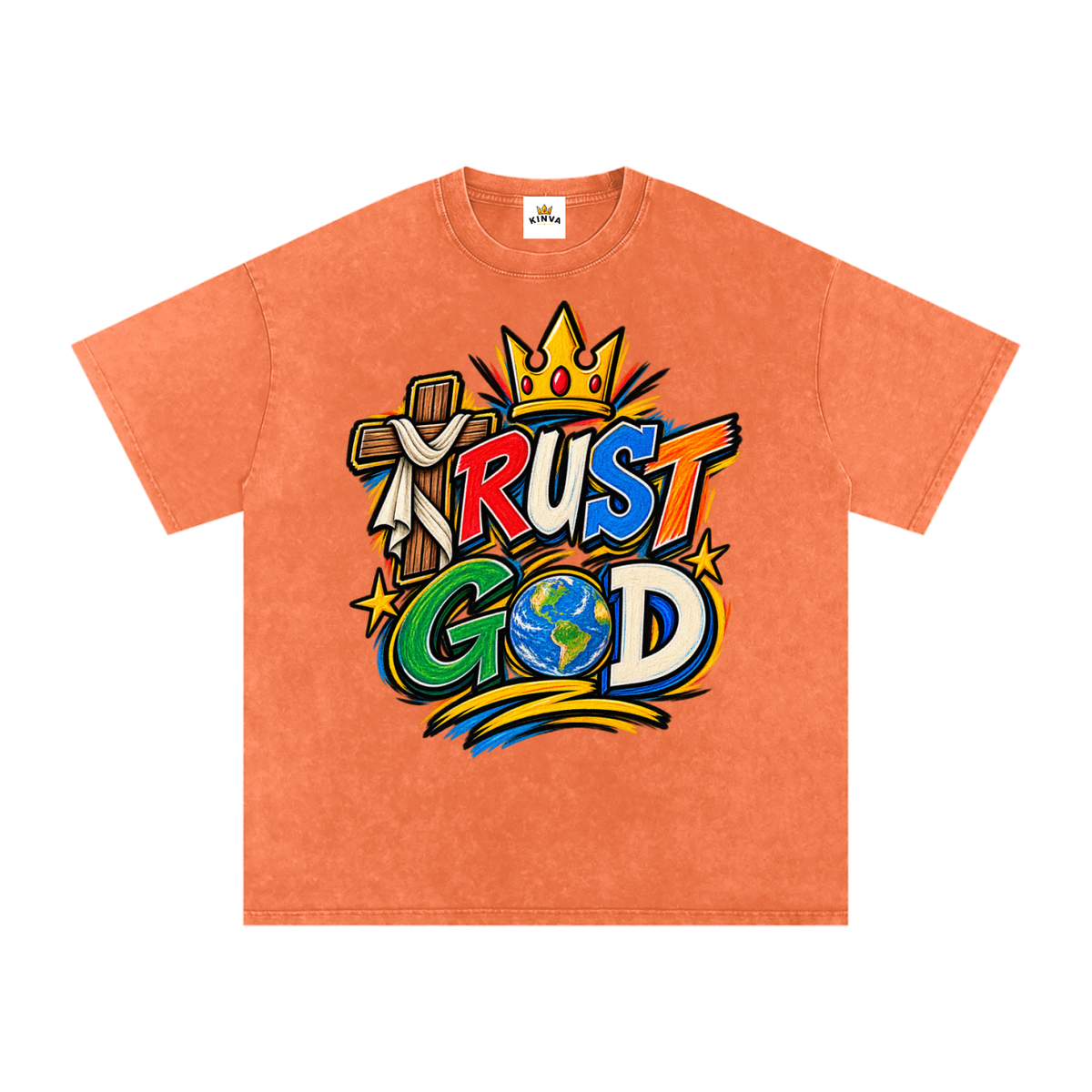 “Trust God” Oversized Cotton T-Shirt