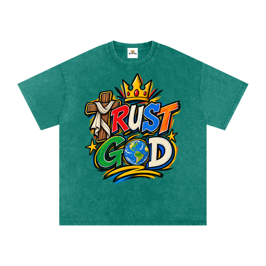 “Trust God” Oversized Cotton T-Shirt