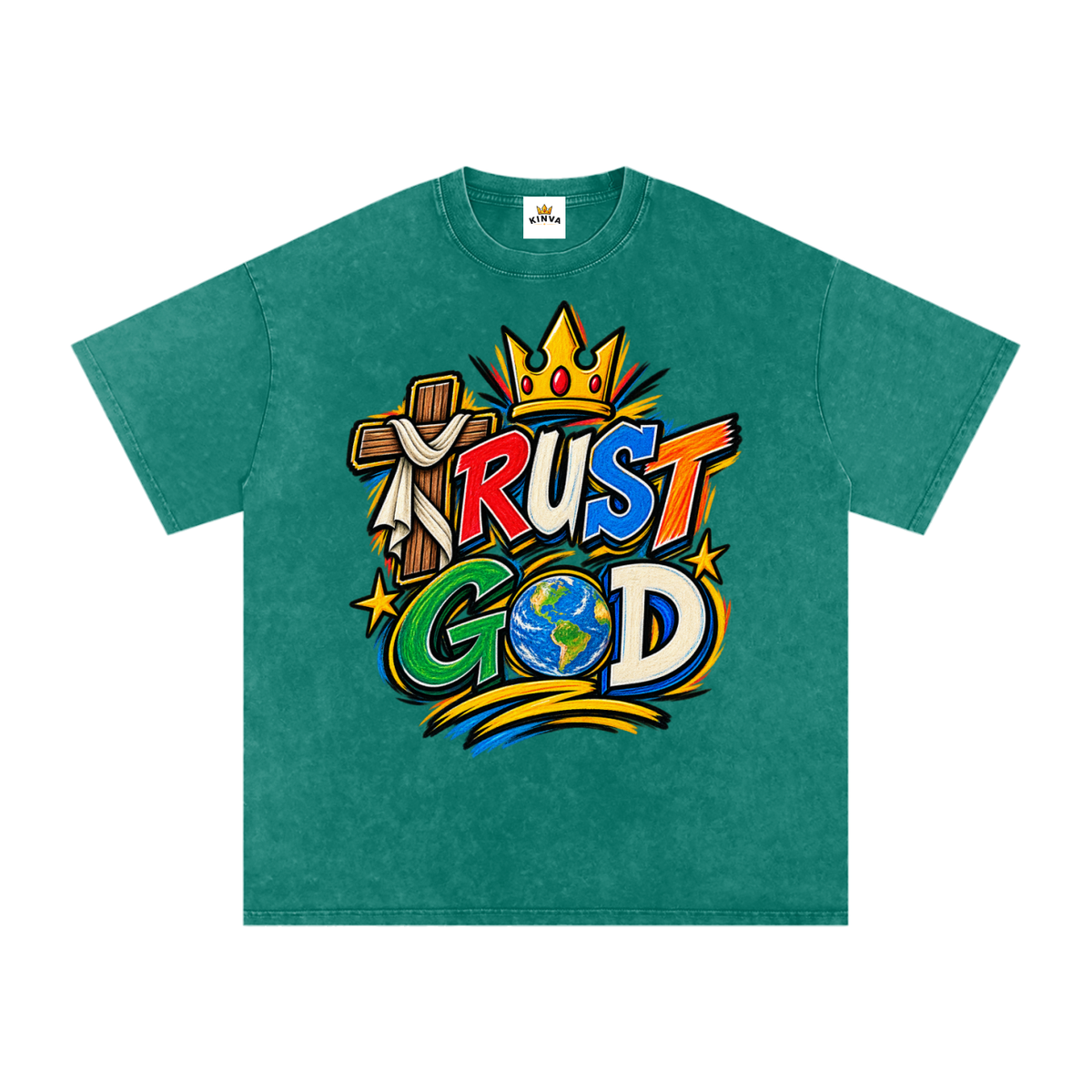 “Trust God” Oversized Cotton T-Shirt
