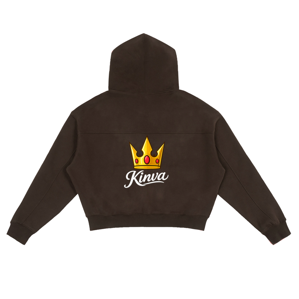 KINVA Fleece Zip-Up Boxy Hoodie
