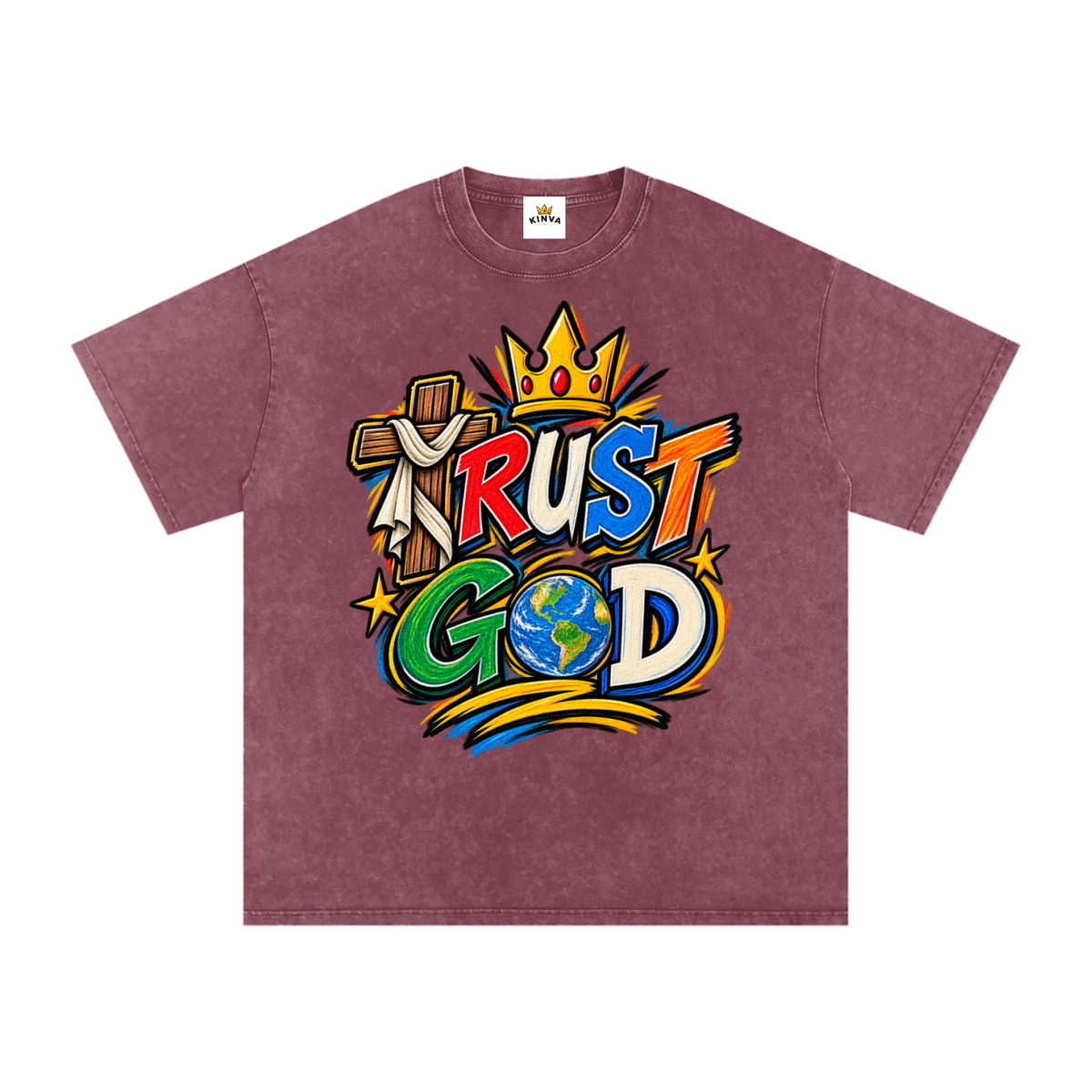 “Trust God” Oversized Cotton T-Shirt