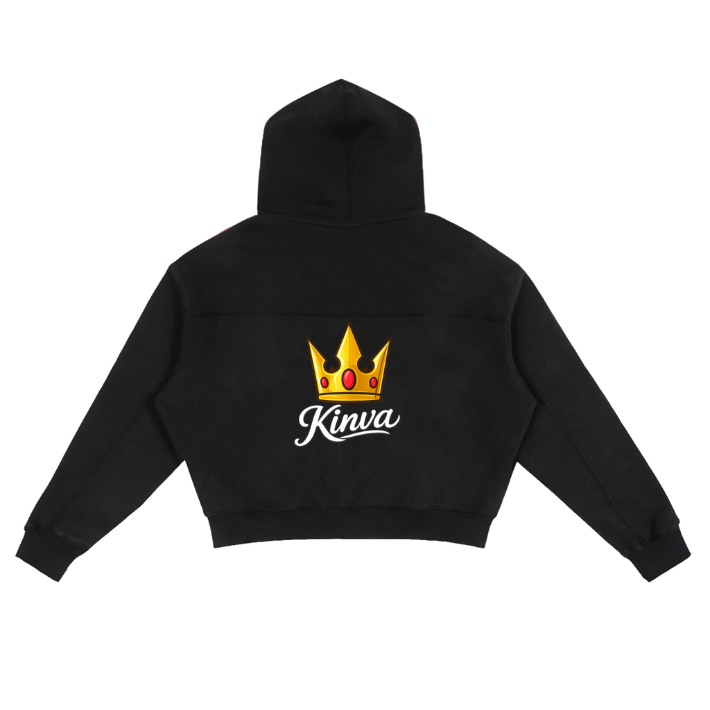 KINVA Fleece Zip-Up Boxy Hoodie