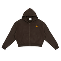 KINVA Fleece Zip-Up Boxy Hoodie