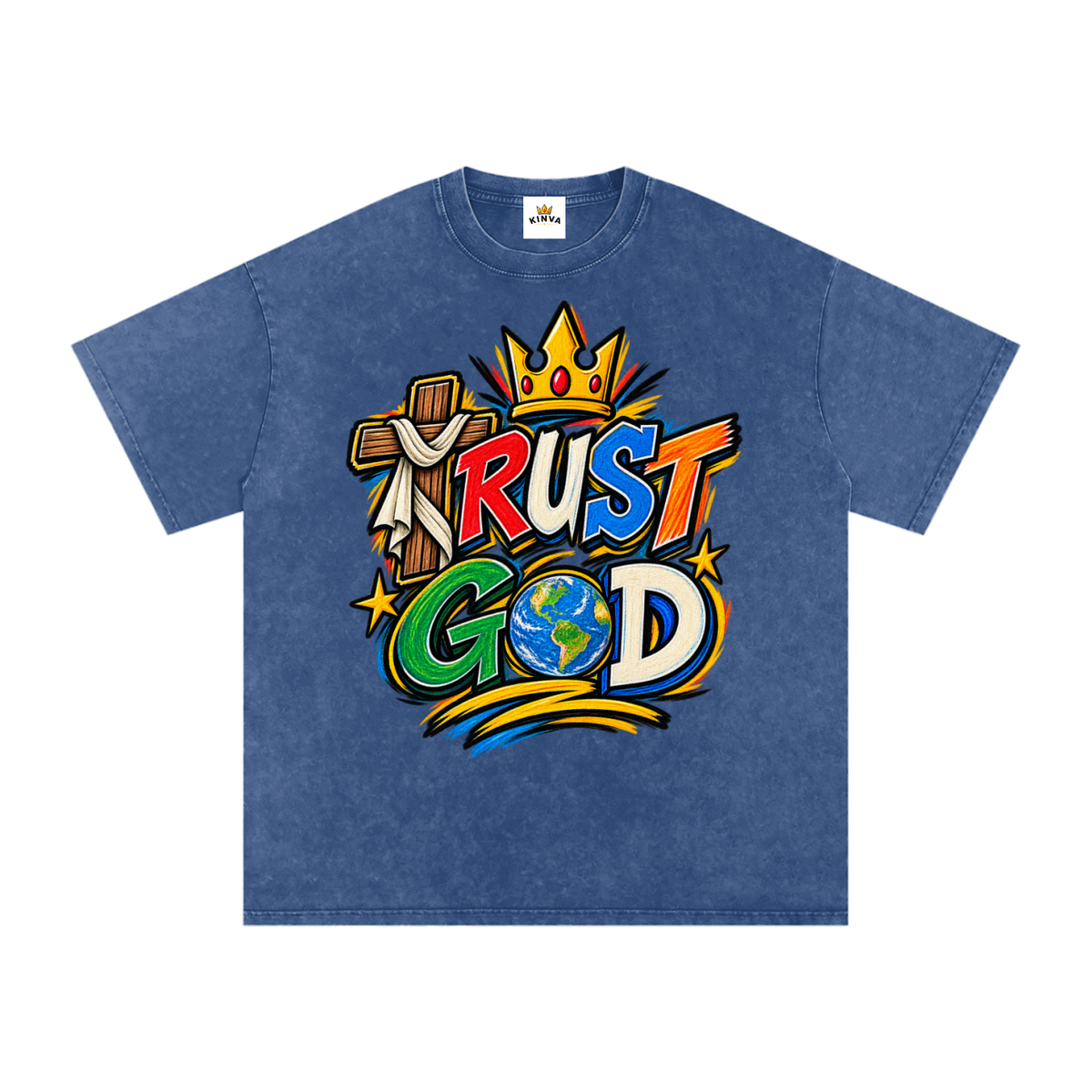 “Trust God” Oversized Cotton T-Shirt
